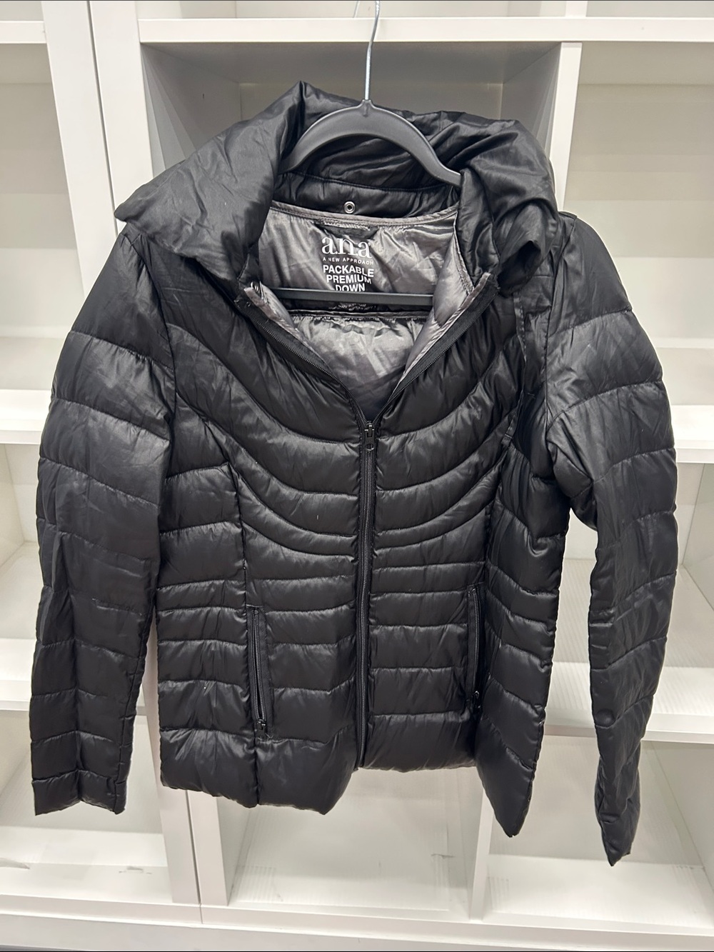 Anna Black Packable Down Puffer Jacket